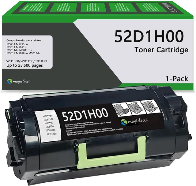 Main image of 521H 52D1H00 Toner Cartridge High Yield (1-Pack) Compatible Replacement for Lexmark 52D1H00 52D1X00 Toner Cartridge Work for MS711dn MS811n MS811dn MS812 MS812dn MS812de Printer