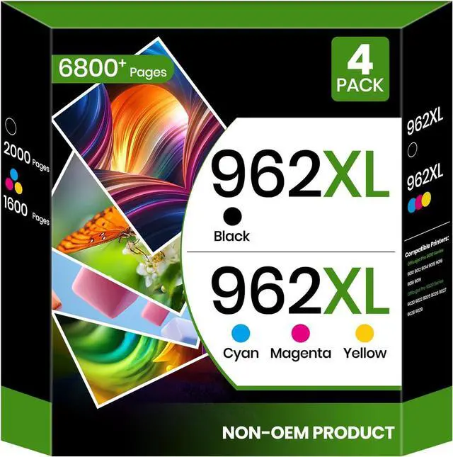 Main image of 4-Pack 962XL Ink Cartridges Combo Pack High Yield Replacement for HP