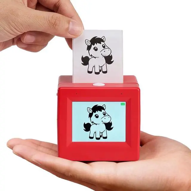 Main image of Smart AI Voice Sticker Printer Cube, Magic Thermal Sticker Maker with Display, Inkless Portable Sticker Cube for Home, Office, Study & DIY Projects, 5 Rolls Paper Included
