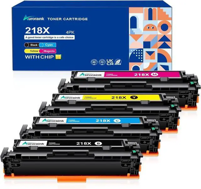 Main image of 218X Toner Cartridges with Chip Replacement for HP 218A 218X Toner Cartridges for Color LaserJet Pro 3201dw MFP 3301fdw 3301cdw 3301sdw Printer High Yield (4 Pack, Black Cyan Yellow Magenta)