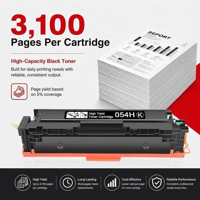Alt view image 3 of 7 - 054H Black Toner Cartridge Replacement for Canon 054 CRG-054H