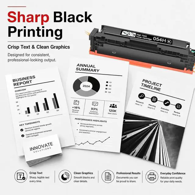 Alt view image 5 of 7 - 054H Black Toner Cartridge Replacement for Canon 054 CRG-054H