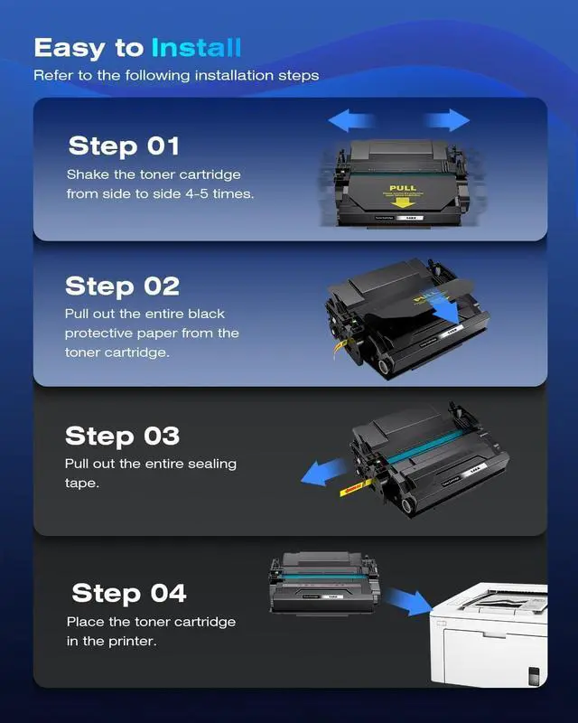 Alt view image 7 of 7 - 148X Toner Cartridge with Chip Replacement for HP 148X W1480X 148A W1480A Toner Cartridge Compatible with 4101fdw 4101fdn 4001dw 4001dn 4001n Printer