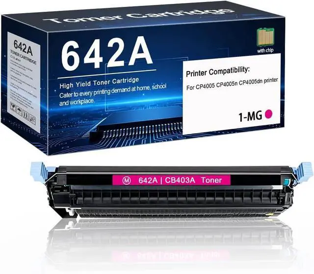 Main image of 642A CB403A Magenta Remanufactured Toner Cartridge Replacement for HP CP4005 CP4005n CP4005dn Printer (1 Magenta)