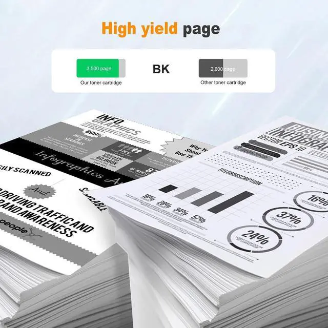Alt view image 3 of 6 - 1-Pack CLT-K404S (SU104A) High Yield Black Toner Cartridge, Replacement for Samsung CLT-K404S (SU104A) for Xpress C43x C48x Series C430W C430 C480FW C480FN C480 Printer
