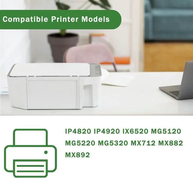 Alt view image 2 of 7 - Compatible for Canon QY60080 Print Head IP4820 IP4920 IX6520 MG5120 MG5220 MG5320 MX712 MX882 MX892 Printers, High Yield 5000 Pages Bright Clear Colors (1 Set)