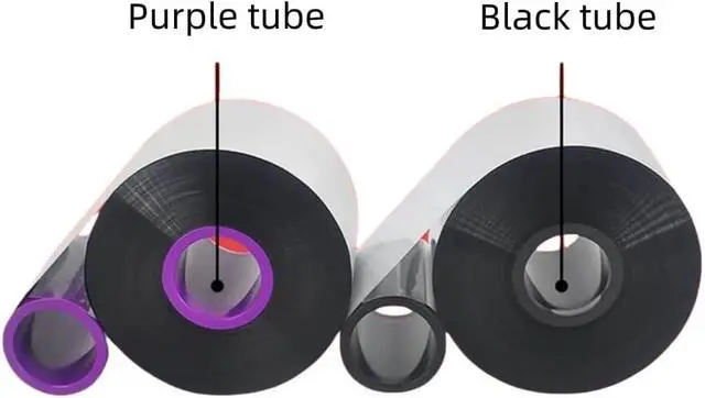 Alt view image 6 of 7 - Black Wax Resin General/Premium Grade TTO Thermal Transfer Ribbon Near Edge for Printers Food Packaging Date Printing. (55mm*600m Ink Out 2 Rolls)