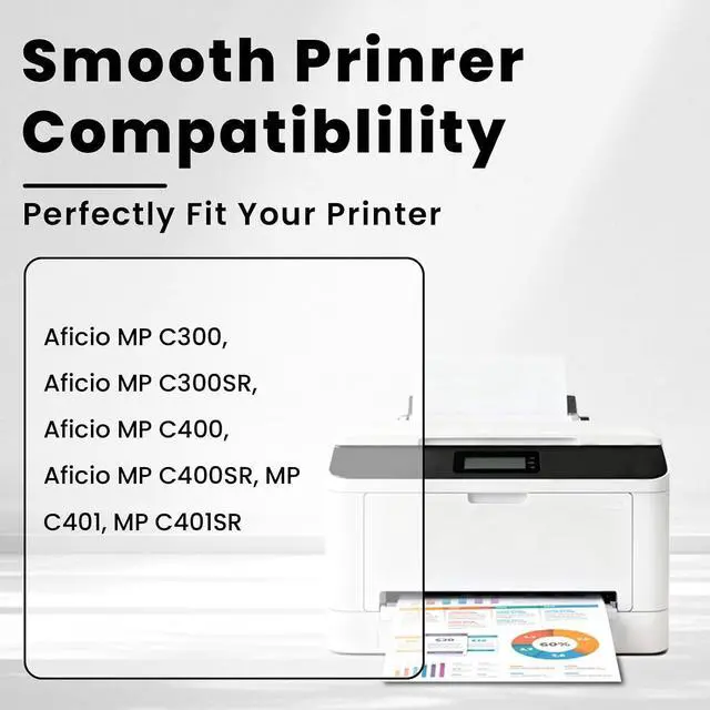 Alt view image 2 of 7 - Vylent MP C300 C400 C401 Toner Cartridge High Yield for Aficio Savin Series