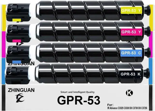Main image of Remanufactured GPR-53 GPR53 GPR 53 Toner Cartridge Works for ImageRUNNER Advance C3325 C3330 C3525 C3530 DX C3730 DX C3725i Printers (4-Pack)