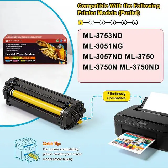 Alt view image 2 of 7 - Compatible Toner Cartridge MLT-D305L MLT-D305 305L, for Samsung ML-3753ND ML-3051NG ML-3057ND ML-3750 ML-3750N ML-3750ND Printers, 15,000 Page Yield 2-Pack