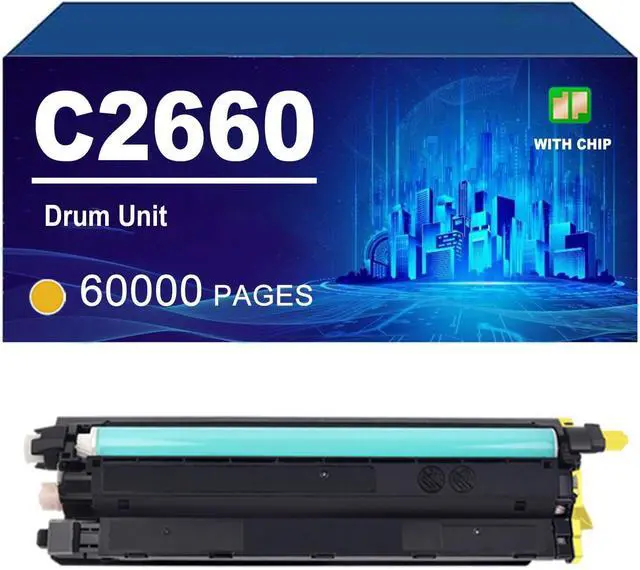 Main image of C2660 Drum Unit Compatible for Dell Color Printer C2660dn C2665dnf, Imaging Drum 60000 Pages,Yellow-1 Pack