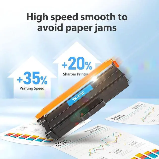 Alt view image 4 of 6 - TN433C Toner High Yield Replacement for Brother TN-433C Cyan 1-Pack