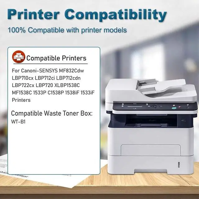 Alt view image 2 of 6 - Compatible WT-B1 Waste Toner Cartridge Box Container for Canon-SENSYS MF832Cdw LBP710cx LBP712cdn LBP722cx LBP720 XLBP1538C MF1538C 1533P C1538P 1538iF 1533iF Printers,WTB1-1PC