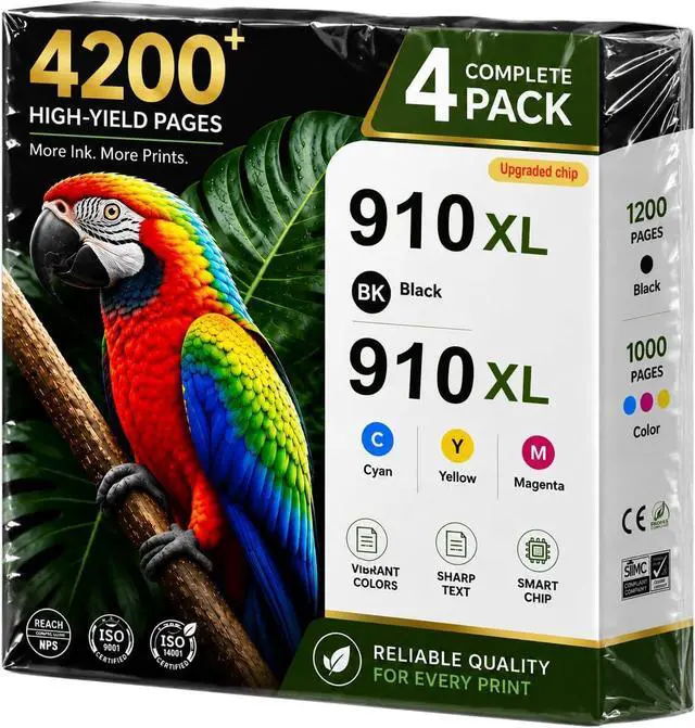 Main image of 910XL Ink Cartridges 4 Pack Replacement for HP 910 910XL Ink Cartridges Combo Pack Work with HP OfficeJet Pro 8015e 8025e 8020e 8015 8020 8028e 8035e 8010e