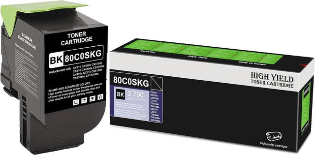 Main image of 800SKG (80C0SKG) Black Toner Cartridge, Compatible 1 Pack 80C0SKG Replacement for CX310 CX310n CX310dn CX410 CX410de CX410dte CX410e CX510 CX510de CX510dhe CX510dthe Printer