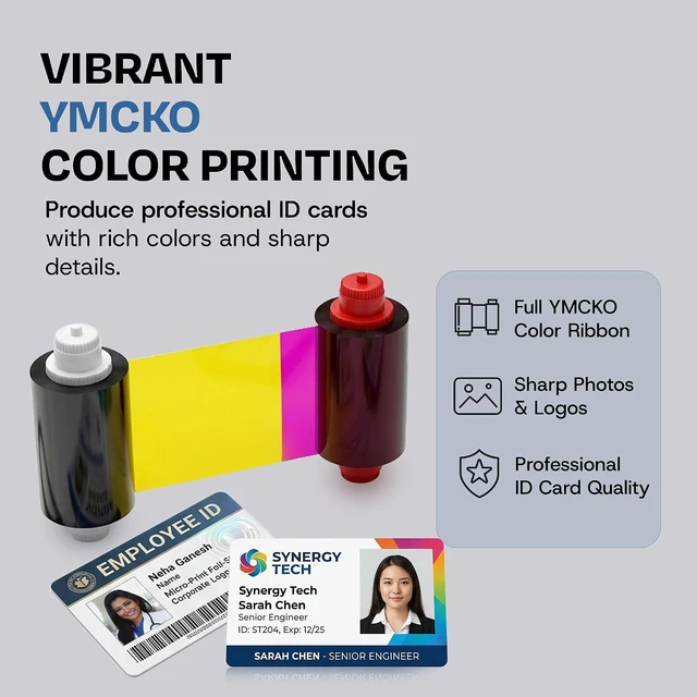 Alt view image 3 of 5 - 1 Pack - Bodno A-Series YMCKO Color Ribbon - A5100-100 Prints for A10 Printers