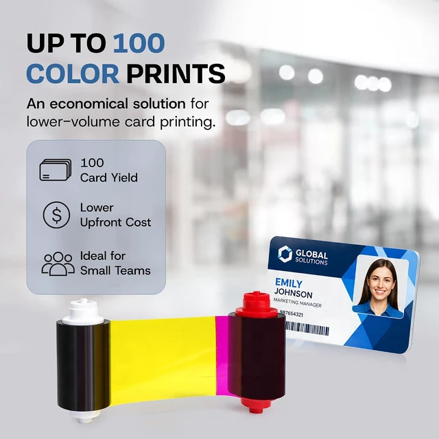 Alt view image 4 of 5 - 1 Pack - Bodno A-Series YMCKO Color Ribbon - A5100-100 Prints for A10 Printers