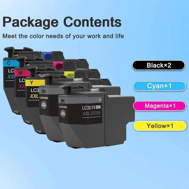 Alt view image 5 of 7 - LC3019XXL Ink Cartridges (2BK/1C/1M/1Y) Replacement for Brother LC3019