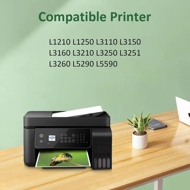 Alt view image 2 of 7 - Compatible T544 Ink Refill Bottles Compatible Replacement for L1210 L1250 L3110 L3150 L3160 L3210 L3250 L3251 L3260 L5290 L5590 Printers, 10 Pack