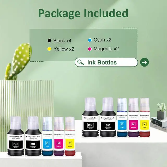 Alt view image 3 of 7 - Compatible T544 Ink Refill Bottles Compatible Replacement for L1210 L1250 L3110 L3150 L3160 L3210 L3250 L3251 L3260 L5290 L5590 Printers, 10 Pack