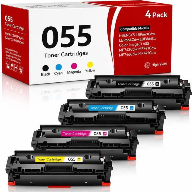 Main image of 055 Toner Cartridges Replacement for Canon 055 055H Toner 4Pack(BK/C/M/Y)