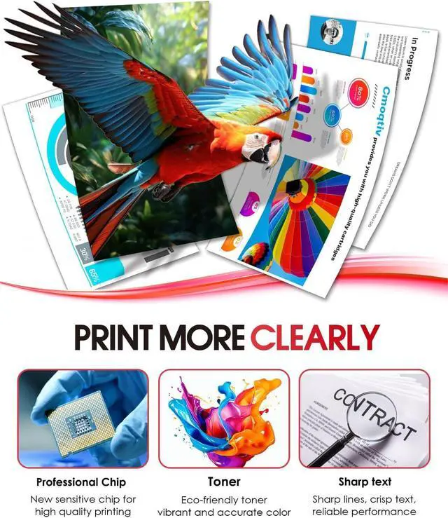 Alt view image 4 of 7 - 055 Toner Cartridges Replacement for Canon 055 055H Toner 4Pack(BK/C/M/Y)