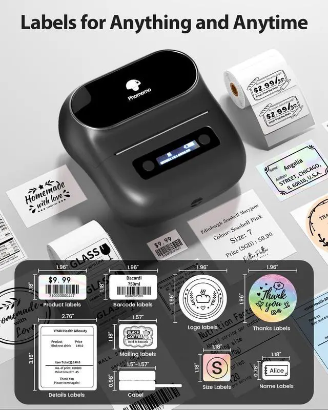Alt view image 3 of 7 - Phomemo Label Maker,M220 Label Printer, Bluetooth Label Maker Machine
