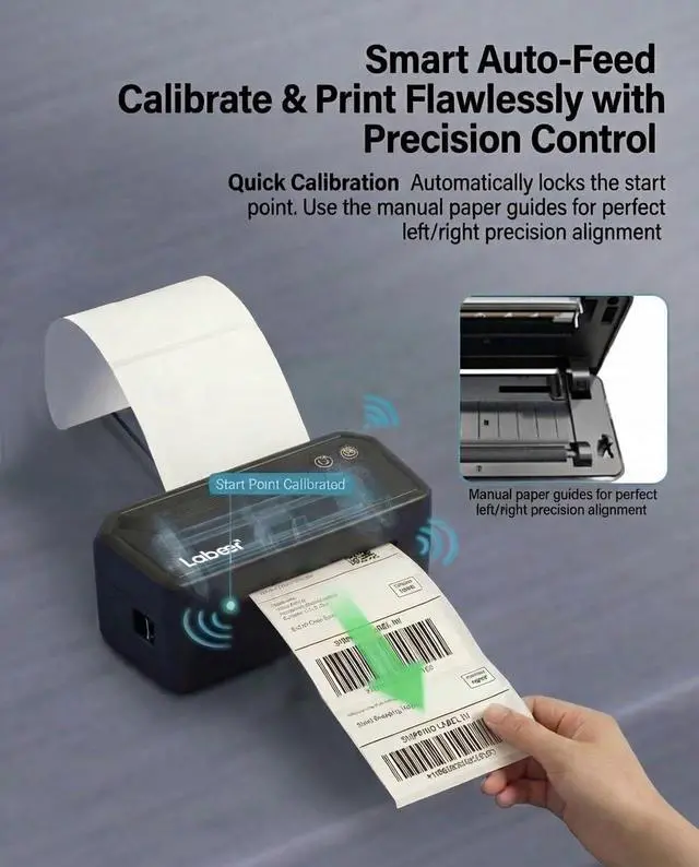 Alt view image 7 of 7 - Labeer Bluetooth Thermal Shipping Label Printer, Wireless 4x6 Label Printer for Small Business, Compatible with iPhone, Android, Windows, Mac & Chromebook(Black)