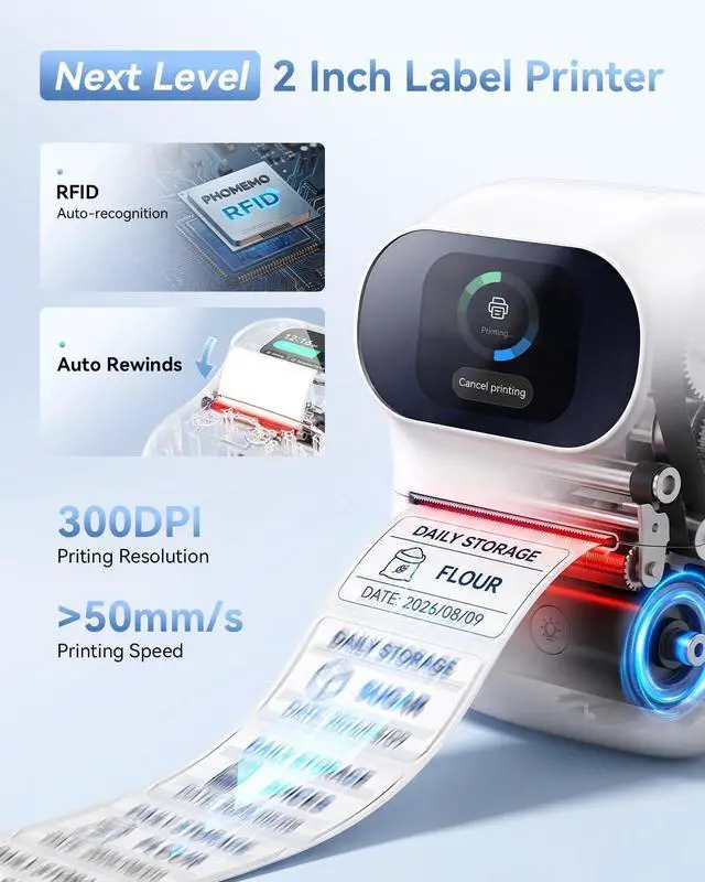 Alt view image 6 of 7 - Phomemo M20Pro Label Maker,Touch Screen Bluetooth Thermal Label Printer