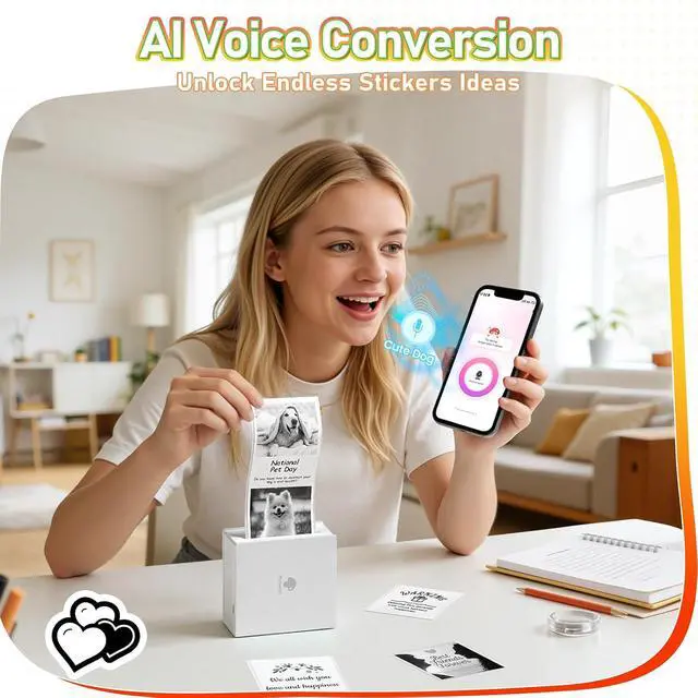 Alt view image 5 of 7 - Phomemo Mini Printer Sticker Maker, Inkless Thermal Bluetooth Printer