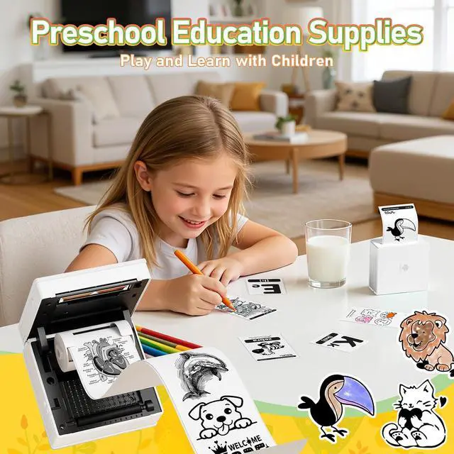 Alt view image 7 of 7 - Phomemo Mini Printer Sticker Maker, Inkless Thermal Bluetooth Printer