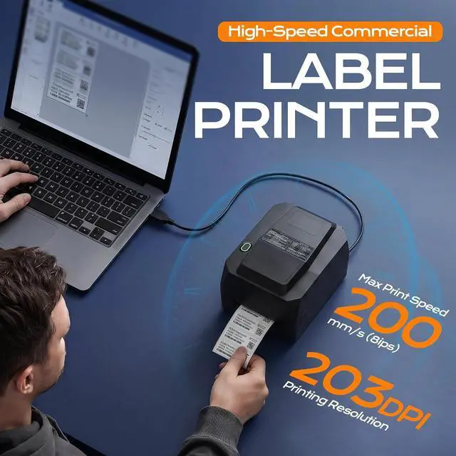 Alt view image 2 of 7 - ZP-8820T Commercial Label Printer,4 * 6" Portable Printer
