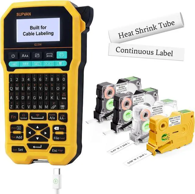 Main image of SUPVAN G15M Keyboard & Bluetooth Label Maker Machine with Heat Shrink Tube