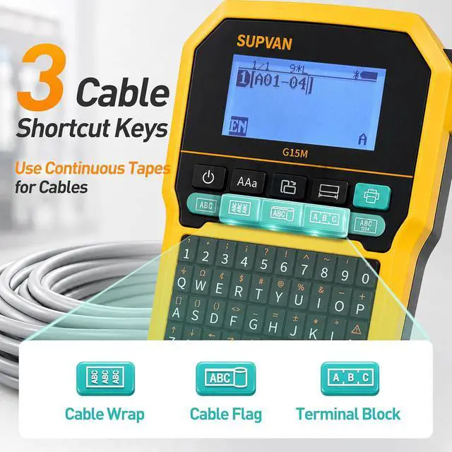 Alt view image 5 of 7 - SUPVAN G15M Keyboard & Bluetooth Label Maker Machine with Heat Shrink Tube