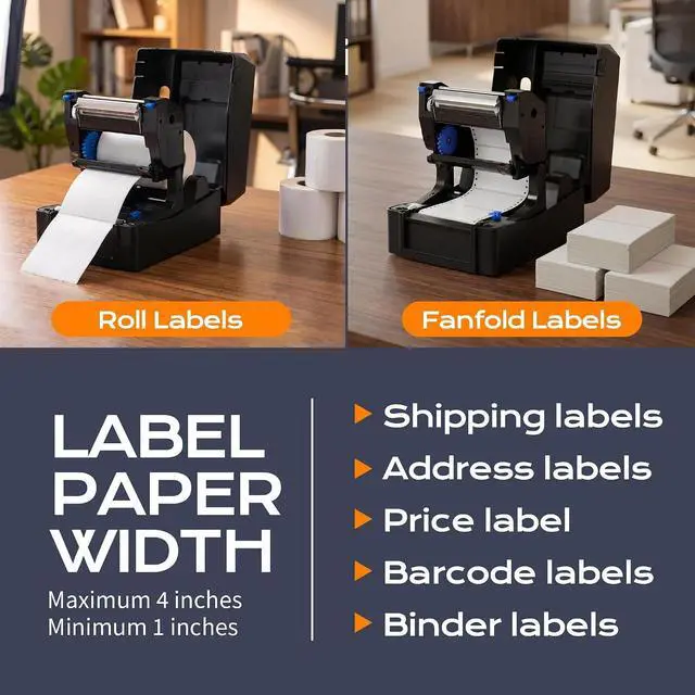 Alt view image 4 of 7 - ZP-8820T Commercial Label Printer,4 * 6" Portable Printer
