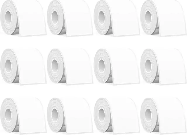 Main image of SUPVAN T50M Series Label Maker Tape, 1.96'' × 3.14'' (50mm × 80mm) Pack of 12 Rolls 100 Labels/Roll Genuine Laminated Thermal Label Tape, Waterproof Oilproof Highly Adhesive Auto Detect Labels, White