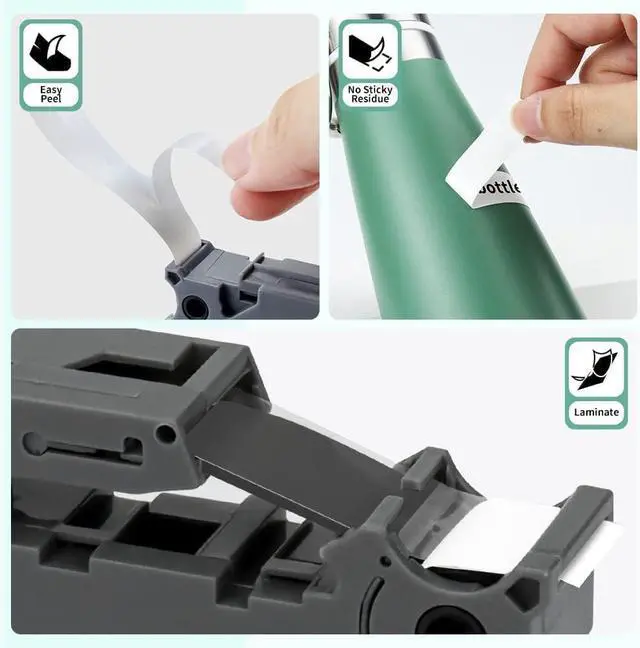 Alt view image 4 of 6 - 10-Pack Compatible for Brother Tze-241 Tz Tape 18mm 0.7" Laminated White