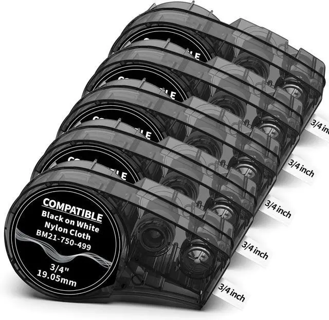 Main image of 5-Pack Compatible M21-750-499 Multi-Purpose Nylon Label .75'' W 16' L White