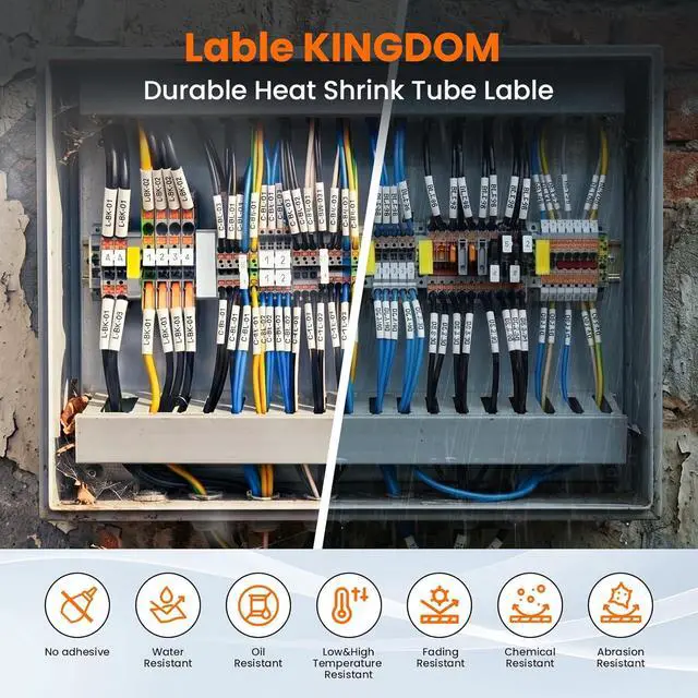 Alt view image 2 of 7 - 6Pack HSe241 Heat Shrink Tube Label Compatible with Brother PTouch 17.7mm
