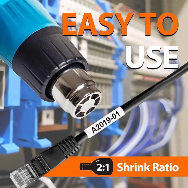 Alt view image 5 of 7 - 6Pack HSe241 Heat Shrink Tube Label Compatible with Brother PTouch 17.7mm