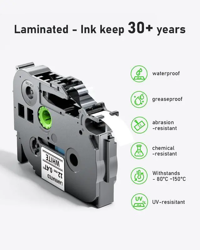 Alt view image 3 of 7 - 15-pk Compatible with Brother Ptouch 1/2" Laminated tze231 Label Maker Tape
