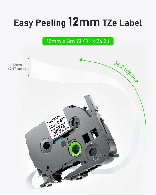 Alt view image 4 of 7 - 15-pk Compatible with Brother Ptouch 1/2" Laminated tze231 Label Maker Tape