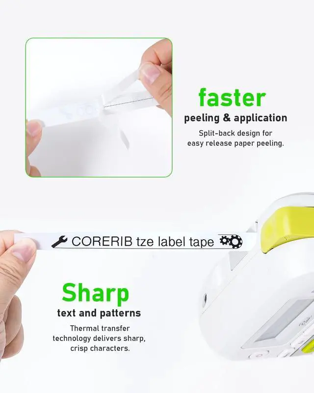 Alt view image 5 of 7 - 15-pk Compatible with Brother Ptouch 1/2" Laminated tze231 Label Maker Tape