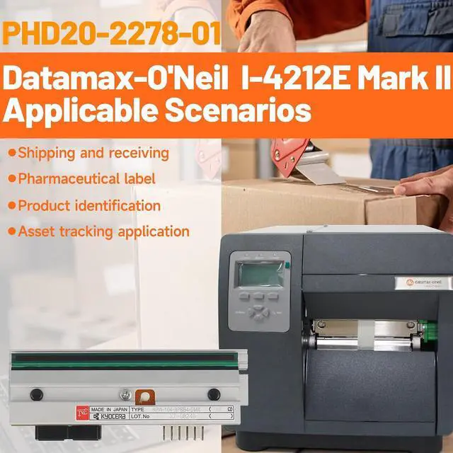 Alt view image 2 of 7 - GETPARTS PHD20-2278-01 New Printhead for Datamax-O'Neil I-4212E Mark II Thermal Label Printer 203dpi Genuine