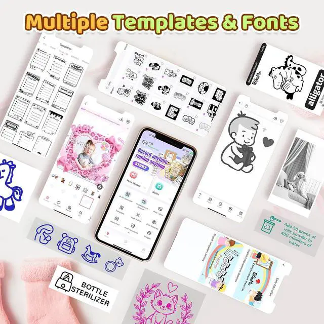 Alt view image 7 of 7 - Phomemo Mini Printer Sticker Maker, Mini Thermal Sticker Printer P2S