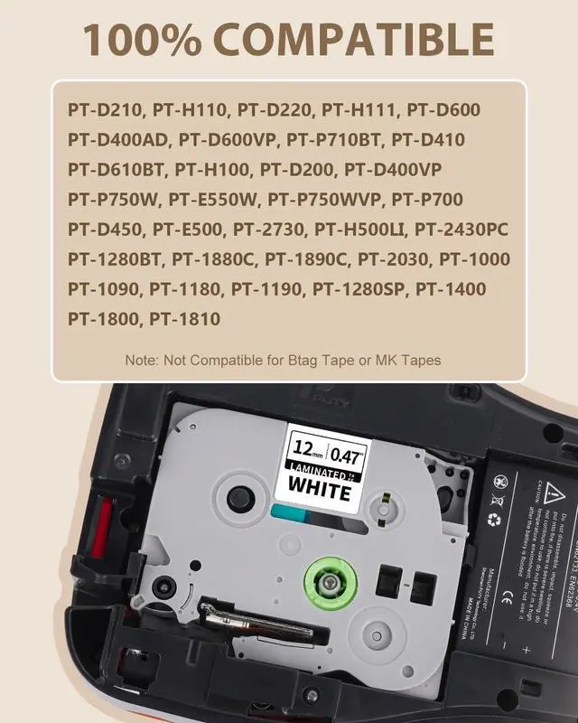 Alt view image 3 of 7 - 20 Pack Tze-231 Label Maker Tape Compatible for Brother P Touch TZE TZE231