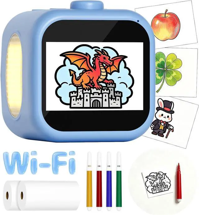 Main image of Sticker Printer, 3.5" HD Touchscreen Mini Thermal Inkless Printer with Ambient Light, WiFi Portable Sticker Maker Machine with 2000mAh Battery for Kids DIY, Journaling & Gift(Blue)