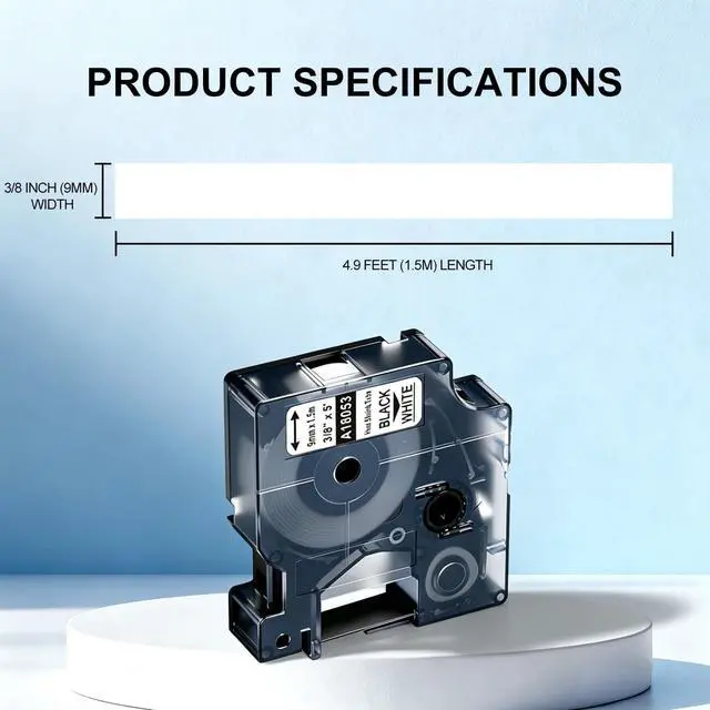 Alt view image 3 of 7 - 10-Pack Compatible for DYMO 18053 Rhino Industrial Heat-Shrink Labels 3/8" Tube Black Print on White forRhino 4200 5200 6000 Industrial Label Maker
