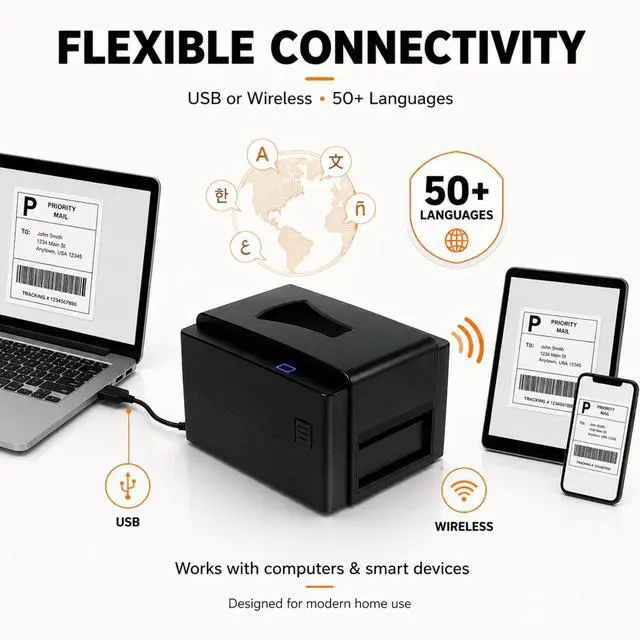 Alt view image 5 of 7 - Satin Ribbon Printing Machine with Holder, 300 Dpi Digital Ribbon Printer Thermal Label Printer Foil Stamping Printing Machine, 127mm/s, DIY Decorative Ribbon