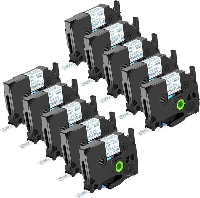 Alt view image 7 of 7 - NineLeaf 10PK Compatible for Brother P-Touch TZe-FA3 TZ-FA3 12mm 0.47 Blue on White Iron-on Fabric Clothing Label Tape for PT-2100 PT-2430PC PT-2500PC PT-2730VP Label Maker